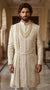 premium ivory sherwani with dupatta and belt groom wedding wear worldwide delivery bharatplaza