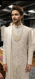 Off-White Silk Sherwani with Real Resham & Beads Handwork