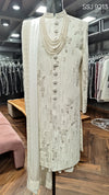 Handcrafted Traditional Ivory Silk Wedding Sherwani - Royal Groom Collection