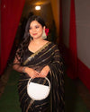 Designer black golden sequins saree