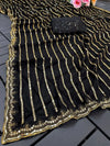 Partywear black sequins saree with stylish blouse