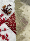 Red embroidered blouse with organza silk saree