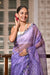 Partywear lavender organza saree for weddings & receptions