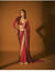 Bollywood Red faux georgette saree with sequins embroidery and designer border