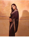 Bollywood Red faux georgette saree with sequins embroidery and designer border