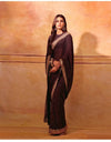 Bridal red saree with heavy embroidery and stylish blouse.