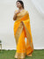 Haldi Yellow Georgette Saree with Zari Embroidery & Raw Silk Blouse