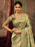 Pista Ziraf Silk Saree with Emerald Work Bridal Couture Wedding Reception London