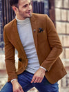Golden Suede Polyester Blazer for Reception & Party