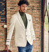 White Knitted Blazer for Men with Contrast Detailing