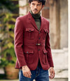 maroon suede polyester blazer with 4 pockets royal vintage look
