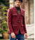 maroon suede polyester blazer with 4 pockets royal vintage look