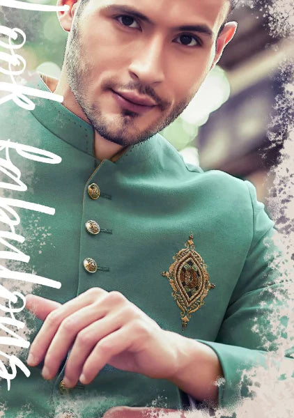 Trendy Green Jodhpuri Suit Partywear