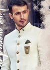 Elegant Ivory Jodhpuri Suit Reception Wear