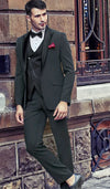 Black 3pc Wedding Party Tuxedo Suit