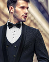 Designer black 3 piece party suit