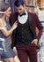 Maroon tuxedo cutdana lapel suit
