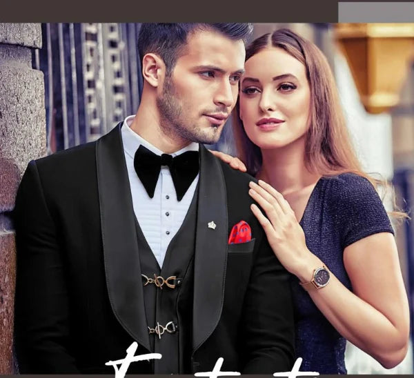 Maroon 3-Piece Suit with Cutdana Work Lapel Detailing