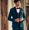 Imported Polyester Teal Blue Suit with Modern Blazer for Wedding Events
