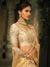 Chiku Pure Ziraf Silk Saree with Mirror Work and Jari Cutdana Moti