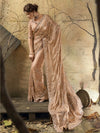 Champagne peach pearl and sequin work saree for bridesmaids and wedding guests attending celebrations in Sydney
