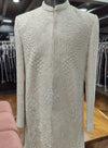 Handcrafted Premium Suede Ivory Indo-Western Detail for Luxury Prince Groom Chicago