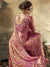 Fuchsia Pink Gold-Tone Velvet Satin Wedding Saree