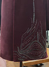 Luxury Contemporary Wine Velvet Indo Western with Couture Detailing Dubai | BharatPlaza