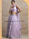 Lavender thread and self rainbow sequins lehenga for teen girls and Indian weddings USA