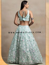Light Blue Backless Designer Engagement Lehenga for Indian Weddings Canada