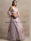 Light pink rainbow sequins lehenga for bridesmaids and Indian wedding guests NJ USA