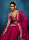 Magenta Fancy Fabric Saree – Designer Party Wear