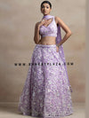 Lavender rainbow sequins lehenga back view with designer blouse for Indian weddings Melbourne, Australia