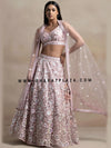 Light pink embroidered lehenga back design for bridesmaids and Indian weddings Sydney Australia