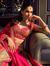 Pink Sapphire Banarasi Art Silk Zarkan Bridal Lehenga Choli