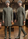 Royal Sage Green Reception Indo Western in Dubai, UAE | BharatPlaza