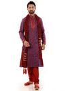Self Brocade Purple Kurta with Resham Lining Embroidery