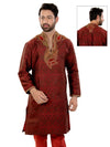 SKBLL1013 Maroon Self Brocade Kurta Pyjama
