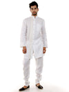 White Linen Semi Indo Western Outfit