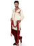Cream and Maroon Self Brocade Velvet Dhoti Kurta Set