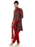 Maroon Grey Self Brocade Semi Indo Western for Men