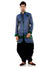 Blue Brocade Dhoti Kurta with Emerald Green Velvet Dhoti