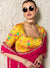 Magenta Designer Saree with Printed Blouse for Malaysia Celebrations