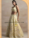Gen Z yellow designer lehenga for young women, Mehendi and Sangeet Canada